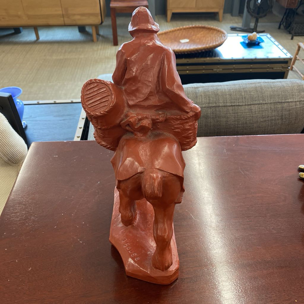 J. GUAGE Signed Belgium Fisherman & Horse Statue UNIQUE FINDS