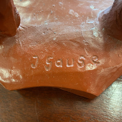 J. GUAGE Signed Belgium Fisherman & Horse Statue UNIQUE FINDS