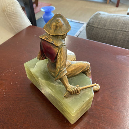 Vintage Pirates on Green Onyx Bookends UNIQUE FINDS