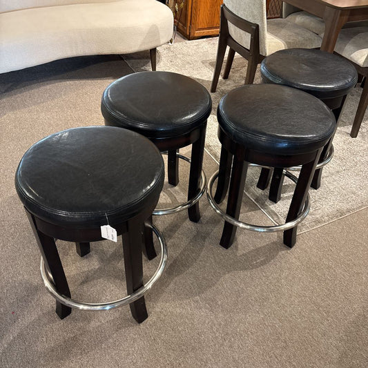 Swivel Leather Counter Stool (Set of 4) C STOOLS