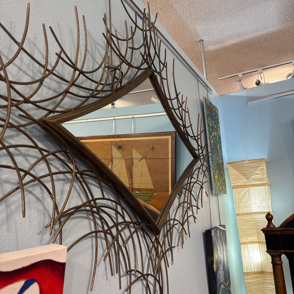 Modern Metal Branching Mirror