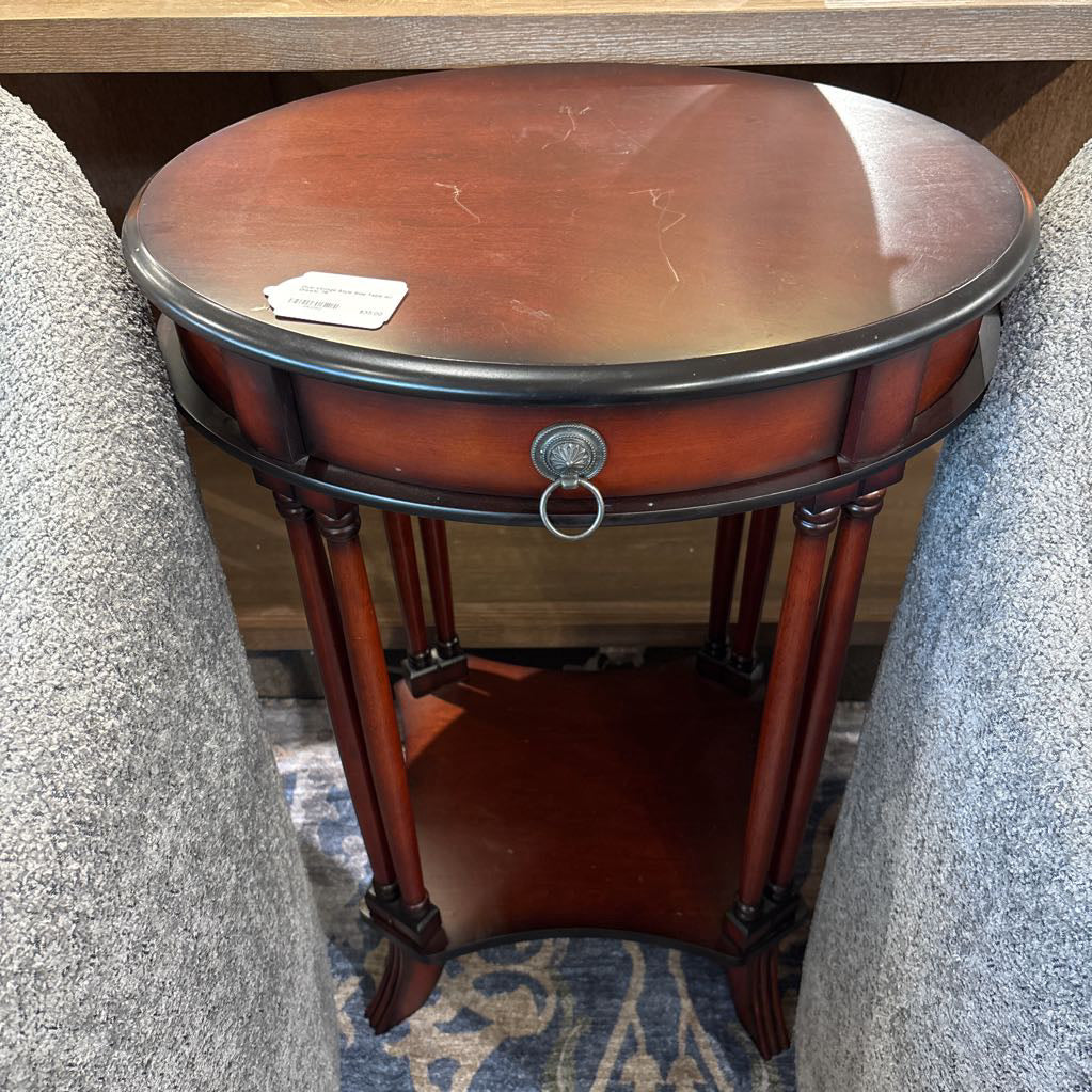 Oval Vintage Style Side Table w/ Drawer C SIDE TABLES