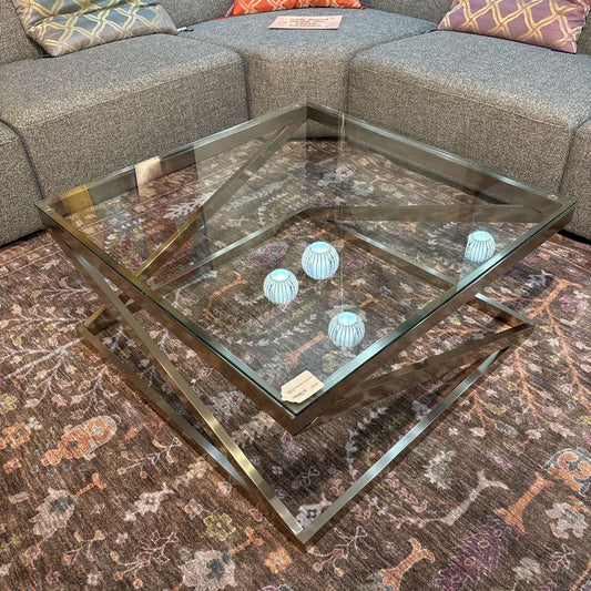 Modern Chrome Glass Top Coffee Table C COFFEE TABLES