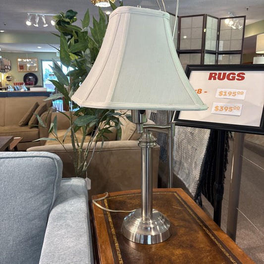 Contemporary Silver Adjustable Arm Lamp LAMPS