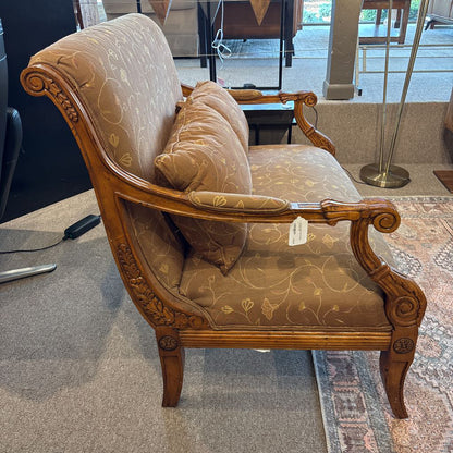 Victorian Style Floral Pattern Loveseat