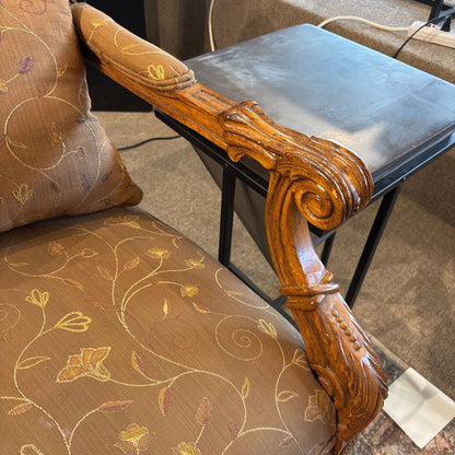 Victorian Style Floral Pattern Loveseat