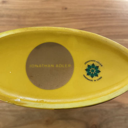 Jonathan Adler Elliptical Yellow Geometric Pattern Design Vase UNIQUE FINDS