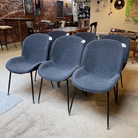 Charcoal Boucle Dining Chairs set of 6
