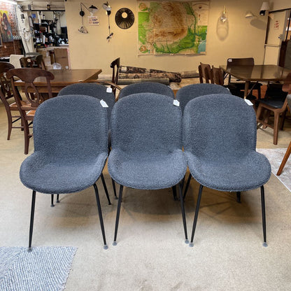 Charcoal Boucle Dining Chairs set of 6
