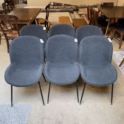 Charcoal Boucle Dining Chairs set of 6