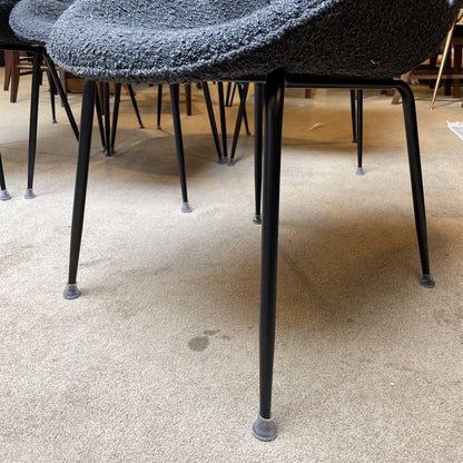 Charcoal Boucle Dining Chairs set of 6
