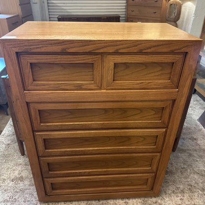 5 Drawer Oak Highboy