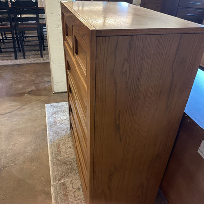 5 Drawer Oak Highboy