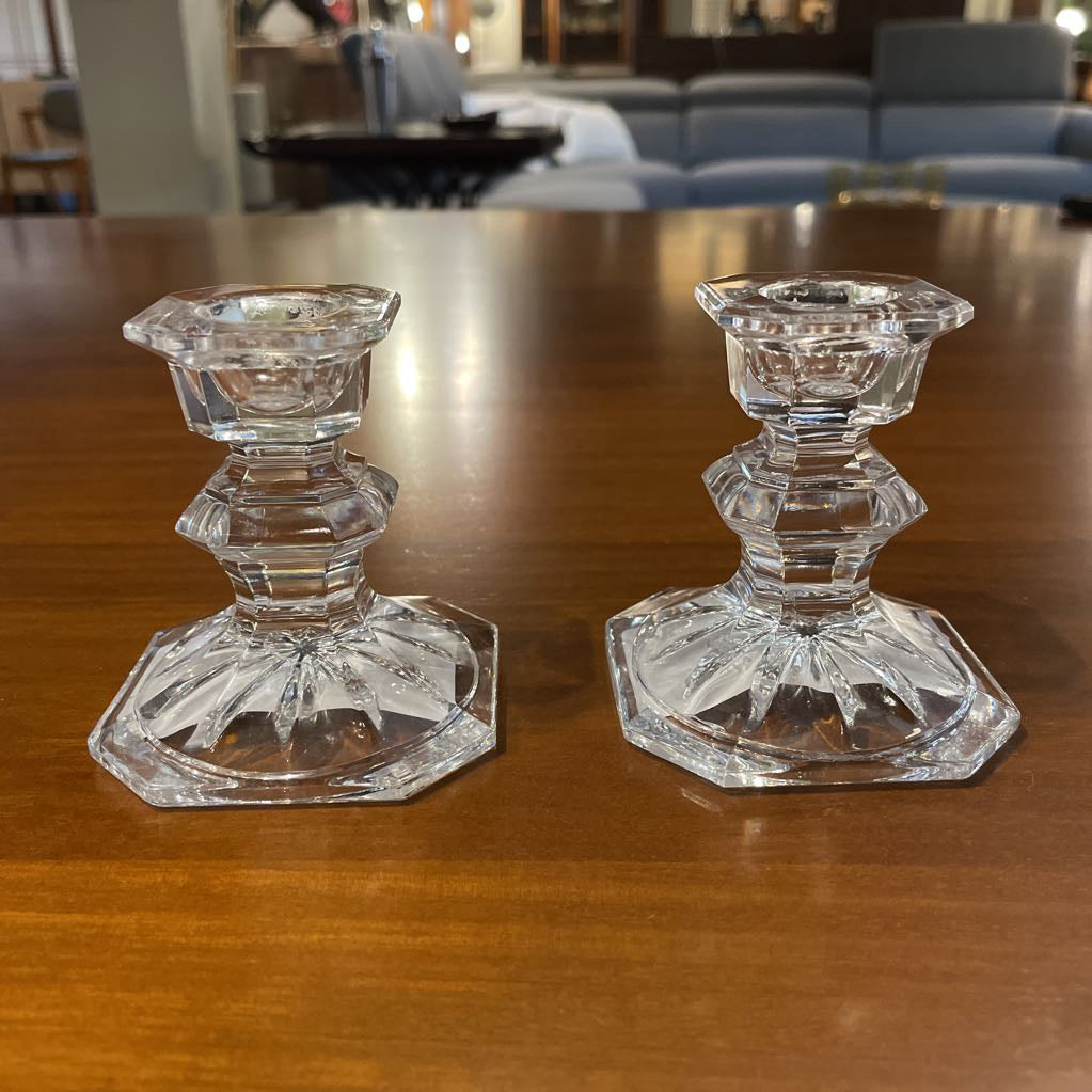 Small Glass Candleholder SET OF 2