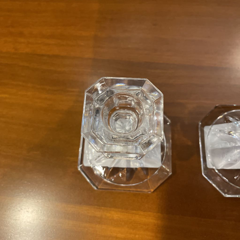 Small Glass Candleholder SET OF 2