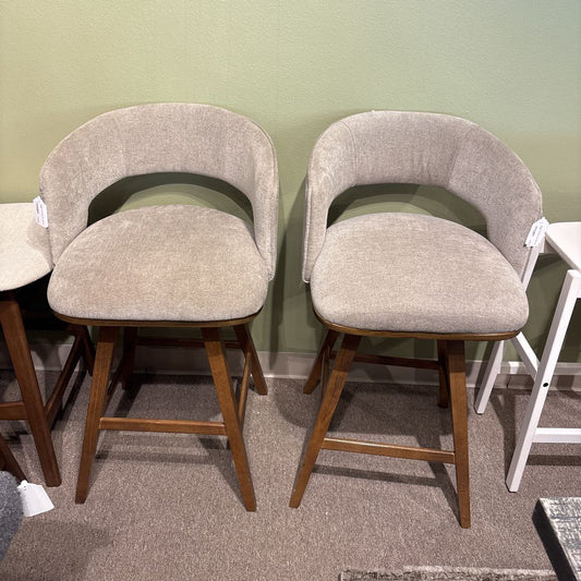 Swivel Tufted Bar Stool (SET OF 2) C DINING CHAIRS