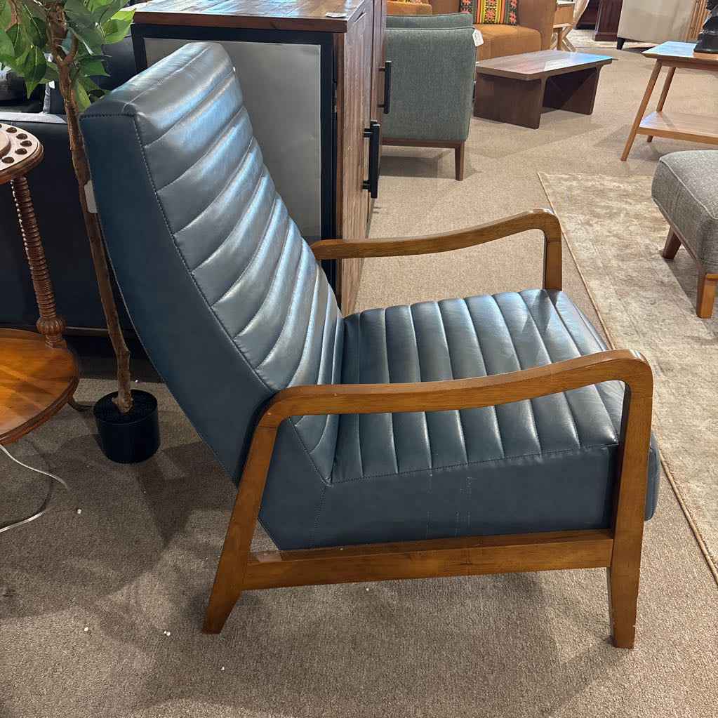 Steel Faux Leather Armchari