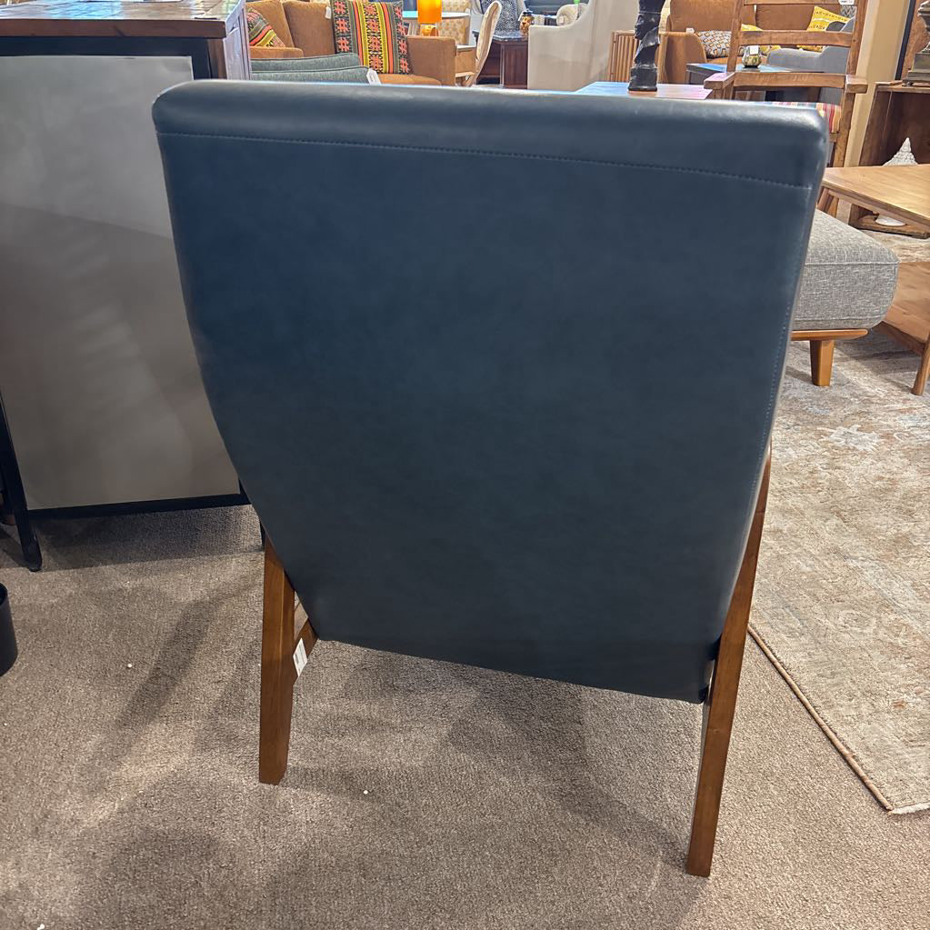 Steel Faux Leather Armchari