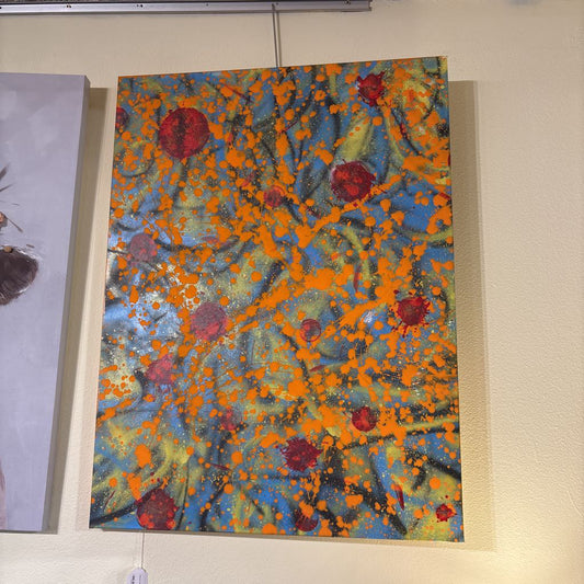 Abstract Orange Splatter Art ART