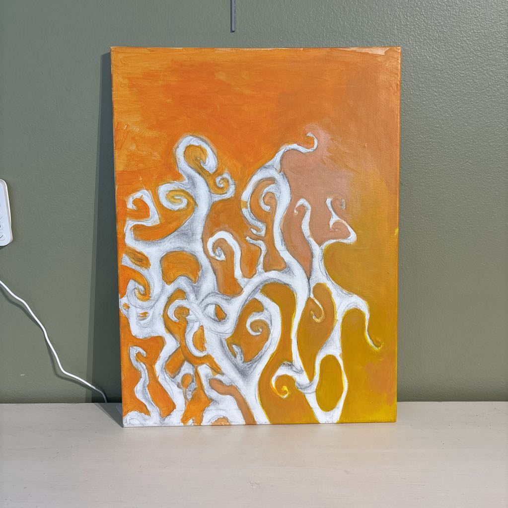 Orange & White Roots Art