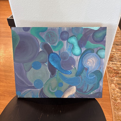 Green & Blue Droplets Art