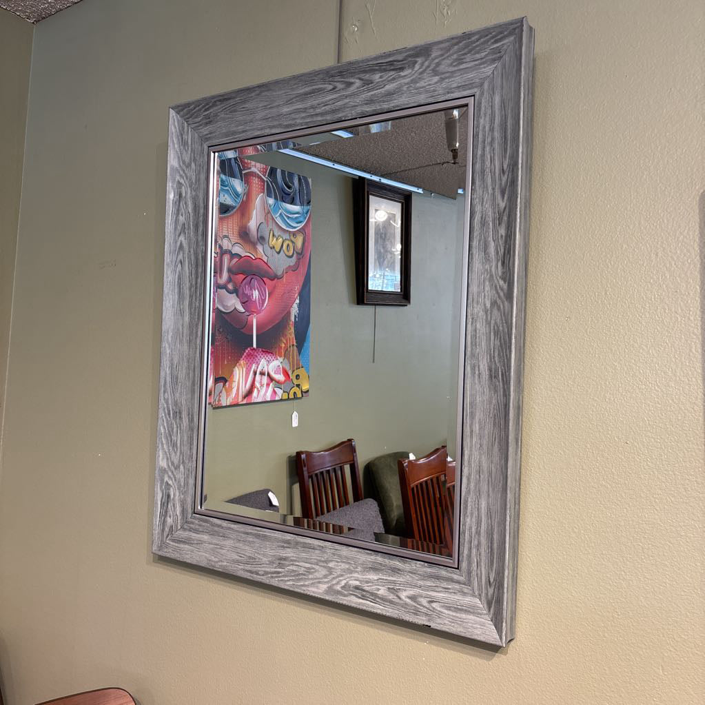 Grey Wood Frame Mirror