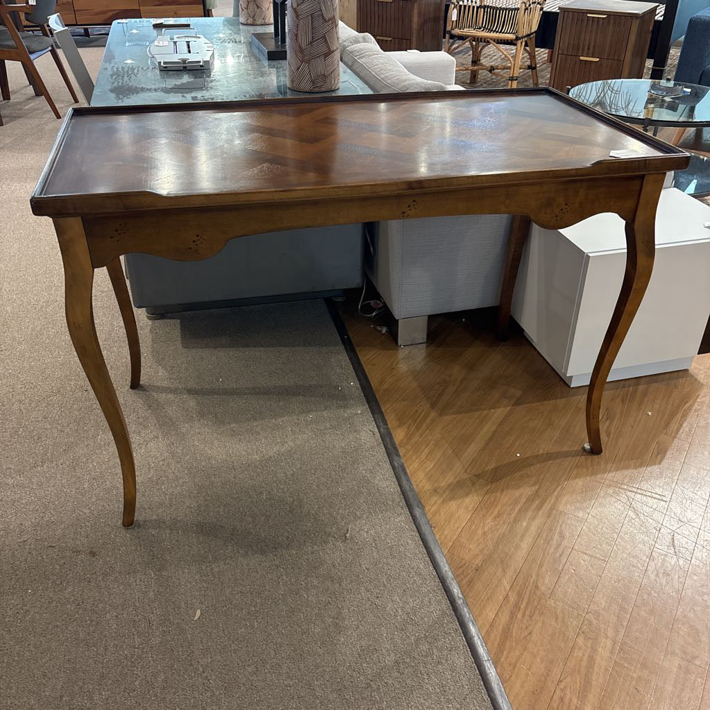 Vintage Marketry/Chess Wood Desk w/ Reversible Top