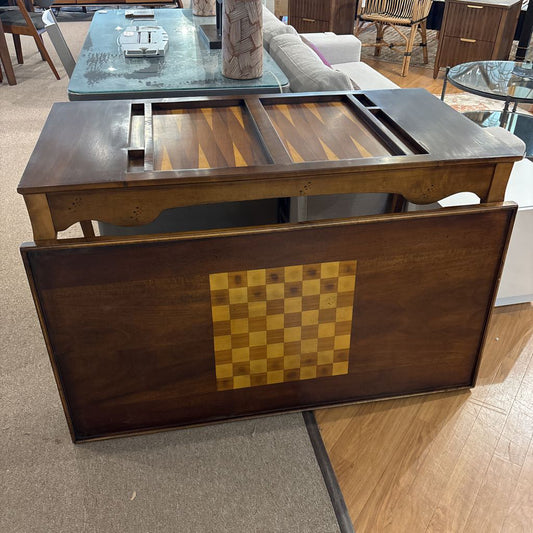 Vintage Marketry/Chess Wood Desk w/ Reversible Top C DESKS