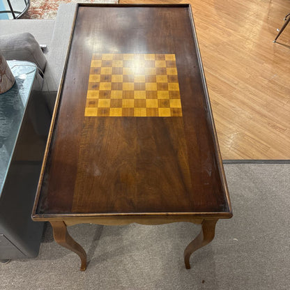 Vintage Marketry/Chess Wood Desk w/ Reversible Top