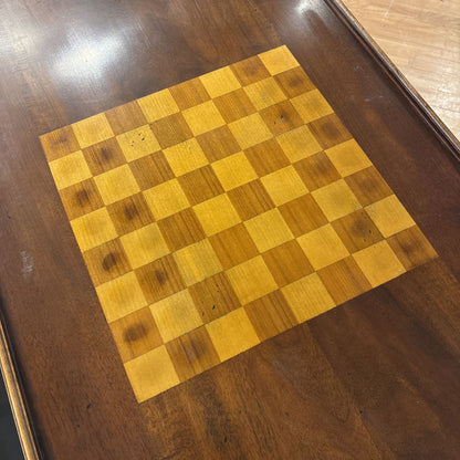 Vintage Marketry/Chess Wood Desk w/ Reversible Top