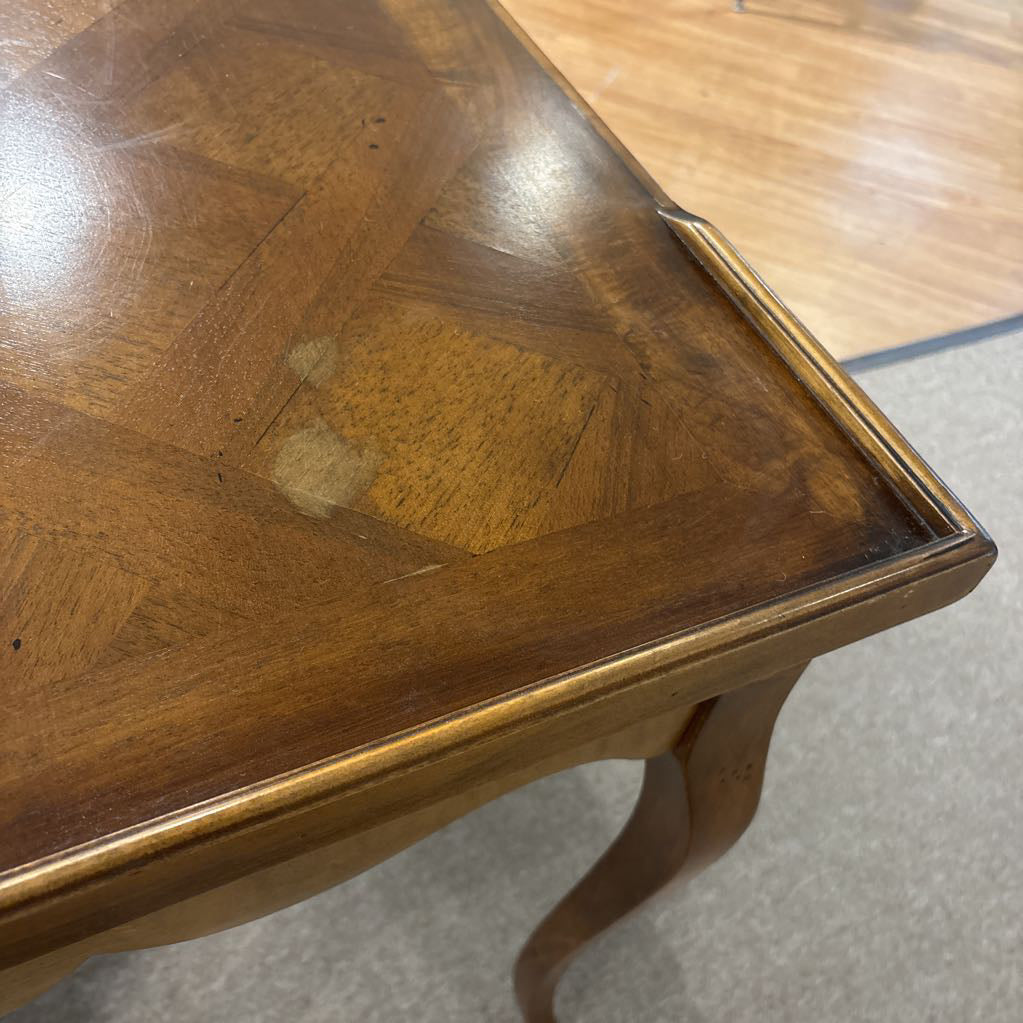 Vintage Marketry/Chess Wood Desk w/ Reversible Top