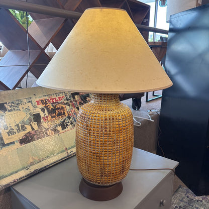 Vintage Ceramic Yellow Block Pattern Lamp LAMPS