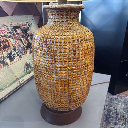 Vintage Ceramic Yellow Block Pattern Lamp LAMPS