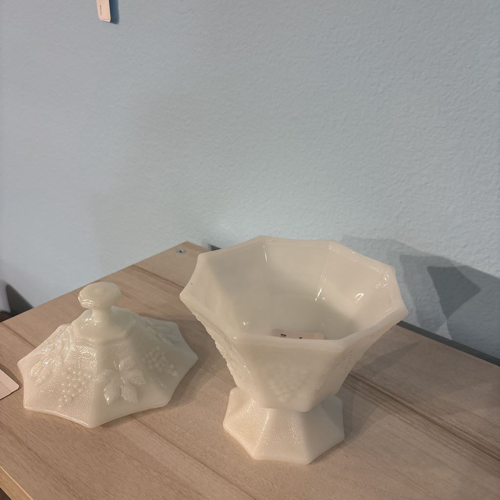 Milk Glass Candy Dish