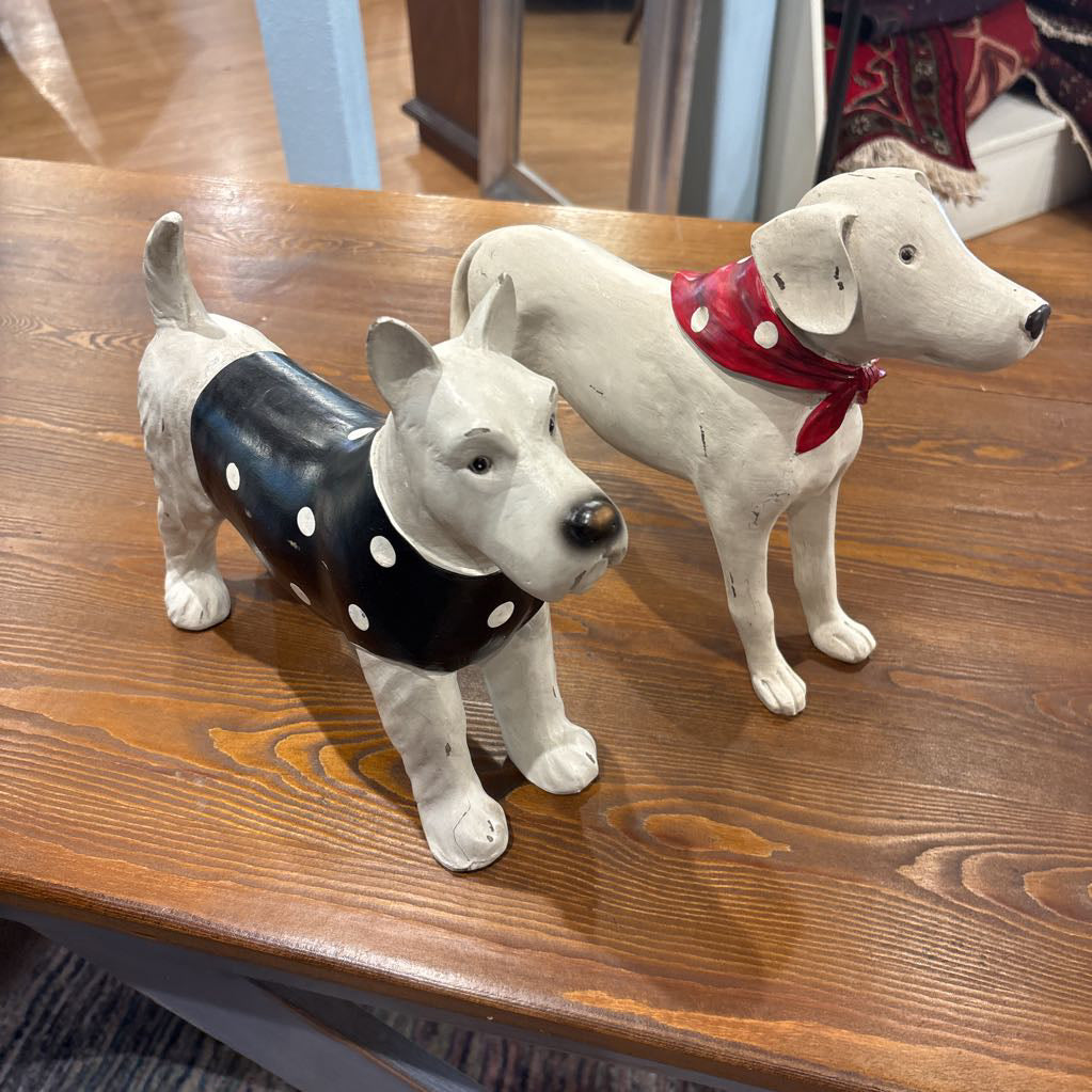 Pair of Wooden Carved Dogs SMALLS