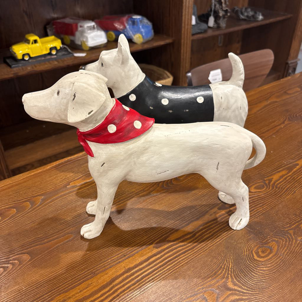 Pair of Wooden Carved Dogs SMALLS