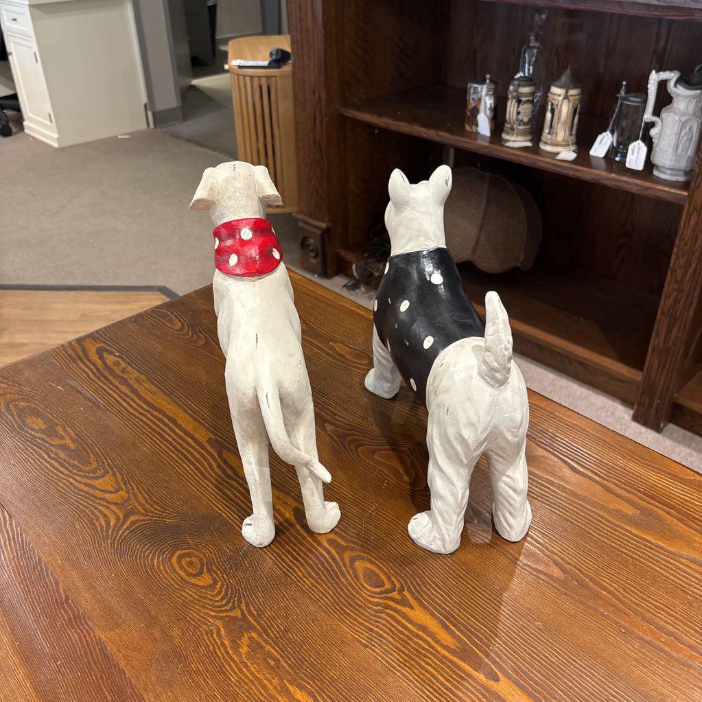 Pair of Wooden Carved Dogs SMALLS