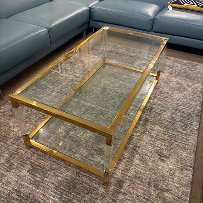 Gold & Glass Coffee Table