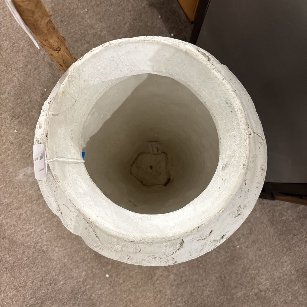 Large White Clay Vase