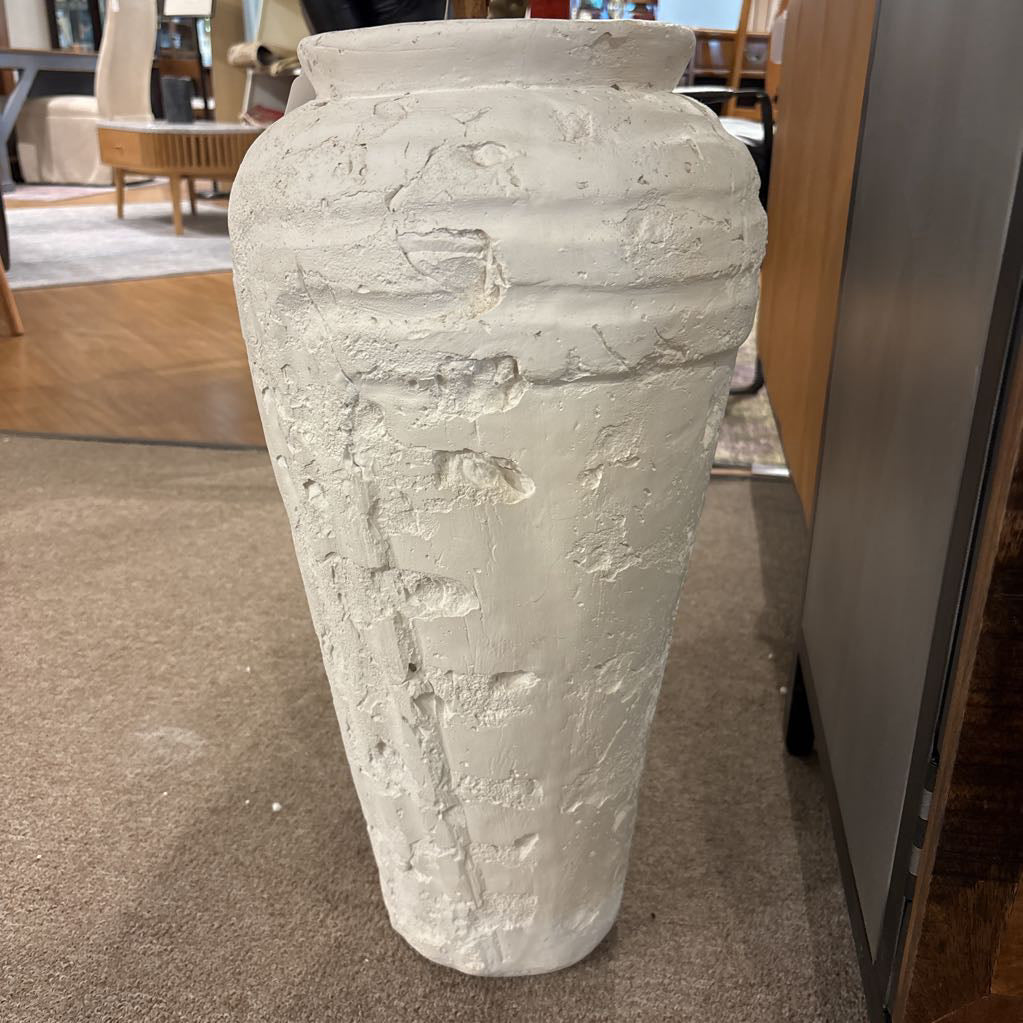 Large White Clay Vase