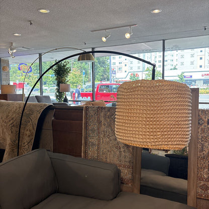 Large Arc Lamp w/ Woven Shade