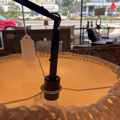 Large Arc Lamp w/ Woven Shade