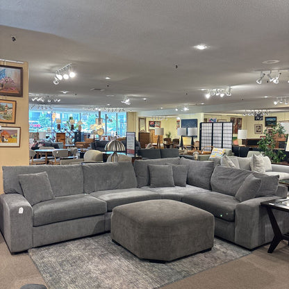 Grey RAF Sectional w/ Ottoman