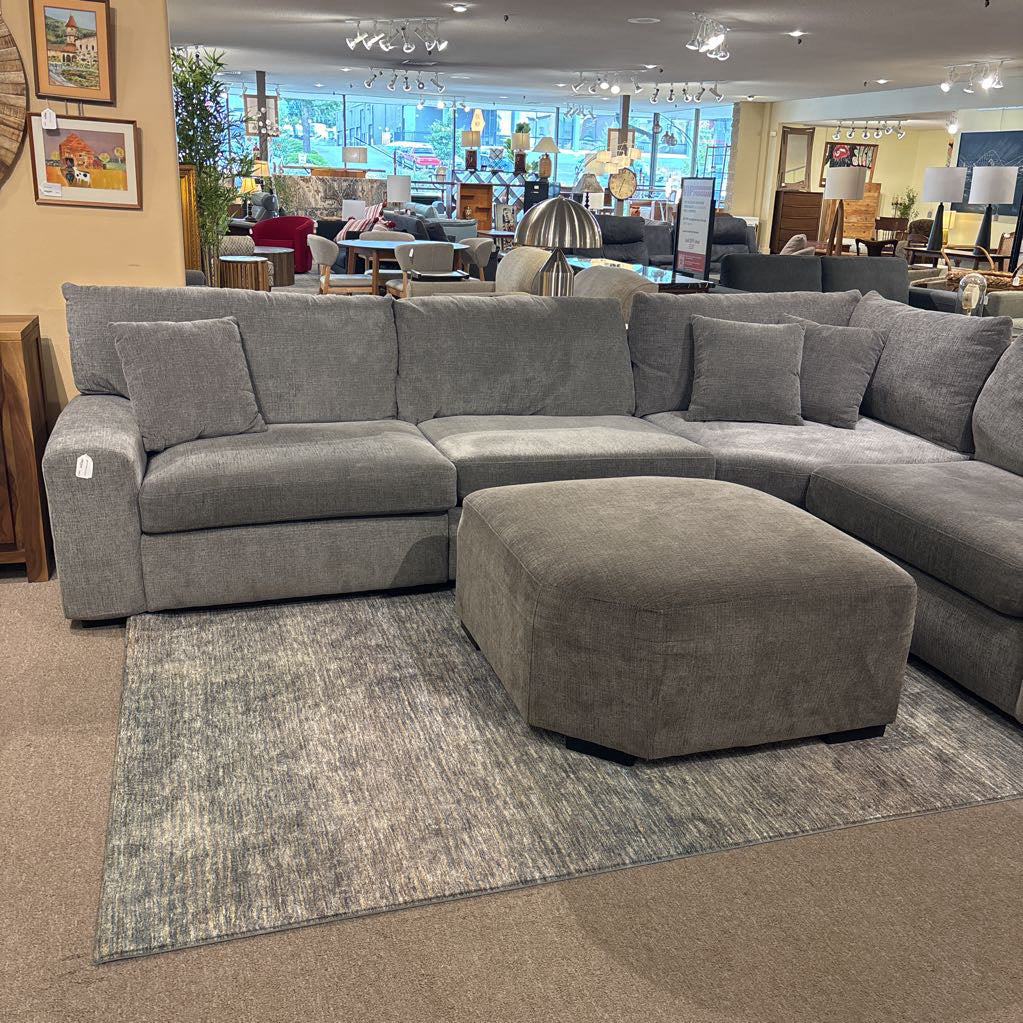 Grey RAF Sectional w/ Ottoman