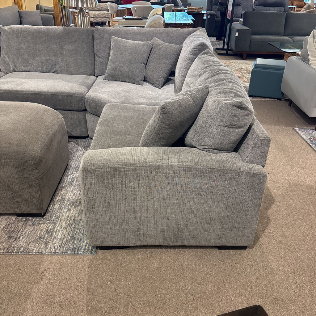 Grey RAF Sectional w/ Ottoman