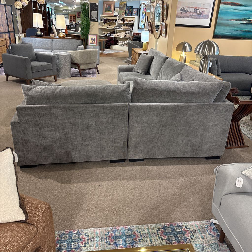 Grey RAF Sectional w/ Ottoman