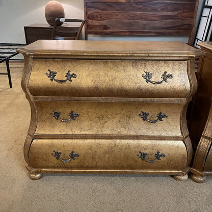 Gold 3 Drawer Commode Table