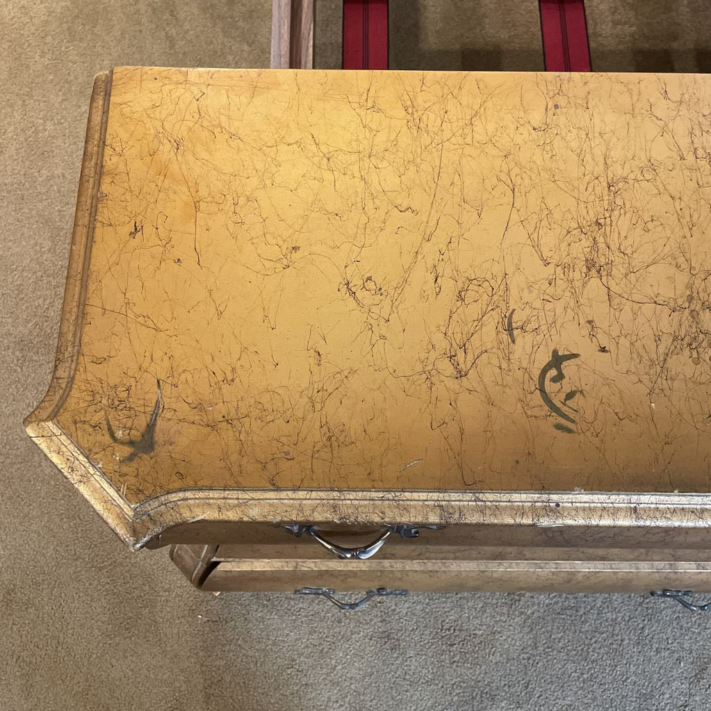 Gold 3 Drawer Commode Table