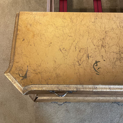 Gold 3 Drawer Commode Table