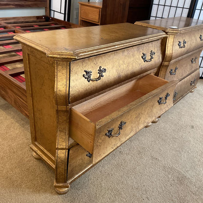Gold 3 Drawer Commode Table